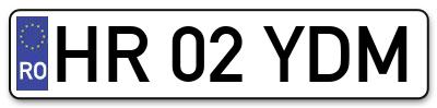Placuta inmatriculare numar auto  HR-02-YDM, HR 02 YDM, HR02YDM