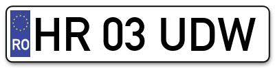 Placuta inmatriculare numar auto  HR-03-UDW, HR 03 UDW, HR03UDW
