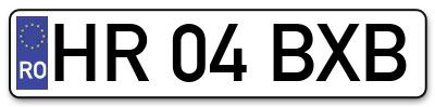 Placuta inmatriculare numar auto  HR-04-BXB, HR 04 BXB, HR04BXB