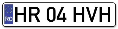 Placuta inmatriculare numar auto  HR-04-HVH, HR 04 HVH, HR04HVH