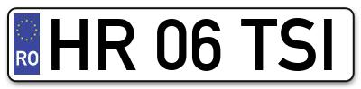 Placuta inmatriculare numar auto  HR-06-TSI, HR 06 TSI, HR06TSI