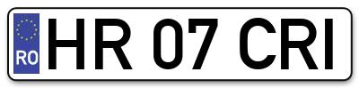 Placuta inmatriculare numar auto  HR-07-CRI, HR 07 CRI, HR07CRI