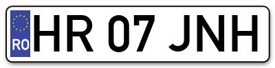 Placuta inmatriculare numar auto  HR-07-JNH, HR 07 JNH, HR07JNH