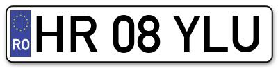 Placuta inmatriculare numar auto  HR-08-YLU, HR 08 YLU, HR08YLU