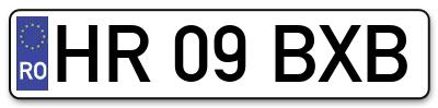 Placuta inmatriculare numar auto  HR-09-BXB, HR 09 BXB, HR09BXB