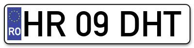 Placuta inmatriculare numar auto  HR-09-DHT, HR 09 DHT, HR09DHT