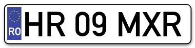 Placuta inmatriculare numar auto  HR-09-MXR, HR 09 MXR, HR09MXR