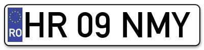 Placuta inmatriculare numar auto  HR-09-NMY, HR 09 NMY, HR09NMY