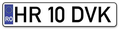 Placuta inmatriculare numar auto  HR-10-DVK, HR 10 DVK, HR10DVK