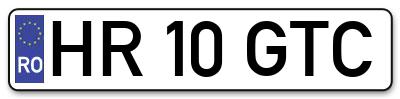 Placuta inmatriculare numar auto  HR-10-GTC, HR 10 GTC, HR10GTC