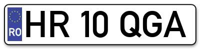 Placuta inmatriculare numar auto  HR-10-QGA, HR 10 QGA, HR10QGA