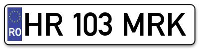 Placuta inmatriculare numar auto  HR-103-MRK, HR 103 MRK, HR103MRK
