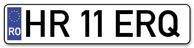 Placuta inmatriculare numar auto  HR-11-ERQ, HR 11 ERQ, HR11ERQ