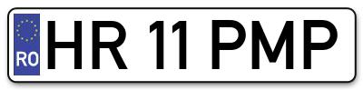 Placuta inmatriculare numar auto  HR-11-PMP, HR 11 PMP, HR11PMP