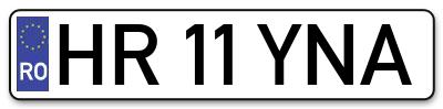 Placuta inmatriculare numar auto  HR-11-YNA, HR 11 YNA, HR11YNA