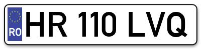 Placuta inmatriculare numar auto  HR-110-LVQ, HR 110 LVQ, HR110LVQ