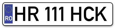 Placuta inmatriculare numar auto  HR-111-HCK, HR 111 HCK, HR111HCK
