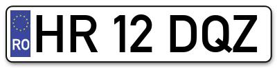 Placuta inmatriculare numar auto  HR-12-DQZ, HR 12 DQZ, HR12DQZ