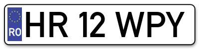 Placuta inmatriculare numar auto  HR-12-WPY, HR 12 WPY, HR12WPY