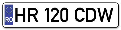 Placuta inmatriculare numar auto  HR-120-CDW, HR 120 CDW, HR120CDW