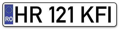 Placuta inmatriculare numar auto  HR-121-KFI, HR 121 KFI, HR121KFI
