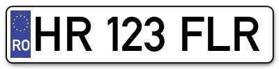 Placuta inmatriculare numar auto  HR-123-FLR, HR 123 FLR, HR123FLR