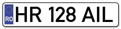Placuta inmatriculare numar auto  HR-128-AIL, HR 128 AIL, HR128AIL