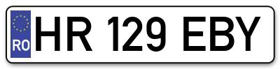 Placuta inmatriculare numar auto  HR-129-EBY, HR 129 EBY, HR129EBY