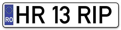 Placuta inmatriculare numar auto  HR-13-RIP, HR 13 RIP, HR13RIP