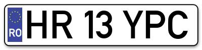Placuta inmatriculare numar auto  HR-13-YPC, HR 13 YPC, HR13YPC