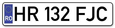 Placuta inmatriculare numar auto  HR-132-FJC, HR 132 FJC, HR132FJC