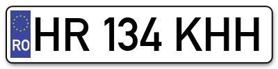 Placuta inmatriculare numar auto  HR-134-KHH, HR 134 KHH, HR134KHH