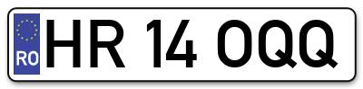 Placuta inmatriculare numar auto  HR-14-OQQ, HR 14 OQQ, HR14OQQ