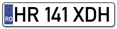 Placuta inmatriculare numar auto  HR-141-XDH, HR 141 XDH, HR141XDH
