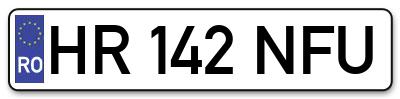 Placuta inmatriculare numar auto  HR-142-NFU, HR 142 NFU, HR142NFU