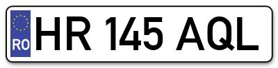 Placuta inmatriculare numar auto  HR-145-AQL, HR 145 AQL, HR145AQL