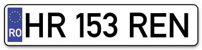 Placuta inmatriculare numar auto  HR-153-REN, HR 153 REN, HR153REN