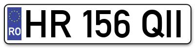 Placuta inmatriculare numar auto  HR-156-QII, HR 156 QII, HR156QII