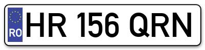 Placuta inmatriculare numar auto  HR-156-QRN, HR 156 QRN, HR156QRN