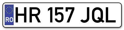 Placuta inmatriculare numar auto  HR-157-JQL, HR 157 JQL, HR157JQL