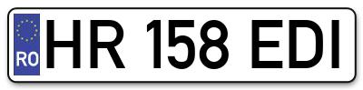 Placuta inmatriculare numar auto  HR-158-EDI, HR 158 EDI, HR158EDI
