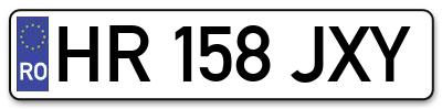 Placuta inmatriculare numar auto  HR-158-JXY, HR 158 JXY, HR158JXY