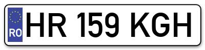 Placuta inmatriculare numar auto  HR-159-KGH, HR 159 KGH, HR159KGH