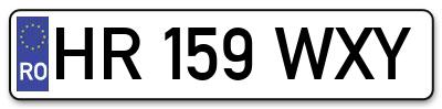 Placuta inmatriculare numar auto  HR-159-WXY, HR 159 WXY, HR159WXY