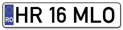Placuta inmatriculare numar auto  HR-16-MLO, HR 16 MLO, HR16MLO