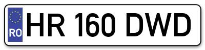 Placuta inmatriculare numar auto  HR-160-DWD, HR 160 DWD, HR160DWD