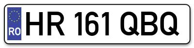 Placuta inmatriculare numar auto  HR-161-QBQ, HR 161 QBQ, HR161QBQ