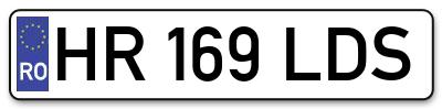 Placuta inmatriculare numar auto  HR-169-LDS, HR 169 LDS, HR169LDS