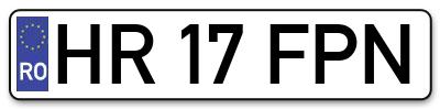 Placuta inmatriculare numar auto  HR-17-FPN, HR 17 FPN, HR17FPN