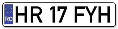 Placuta inmatriculare numar auto  HR-17-FYH, HR 17 FYH, HR17FYH